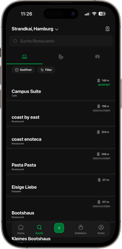 foodo App - Food-Post Ansicht